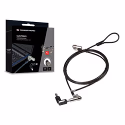 Conceptronic CUSTODIO02BNTM Keyed Dual Head Laptop Lock, Nano Lock Slot, Master Keyed Compatible, 1.8m - Additional view 4