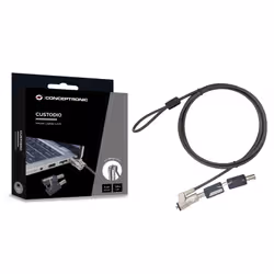 Conceptronic CUSTODIO02BWM Keyed Laptop Lock, Wedge Slot, Master Keyed Compatible, 1.8m - Additional view 2