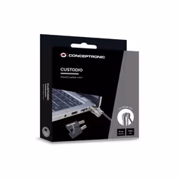 Conceptronic CUSTODIO02BWM Keyed Laptop Lock, Wedge Slot, Master Keyed Compatible, 1.8m - Additional view 3
