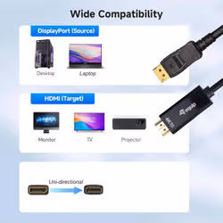 Equip DisplayPort 1.2 to HDMI Adapter Cable, 4K 60Hz, 1m - Additional view 8