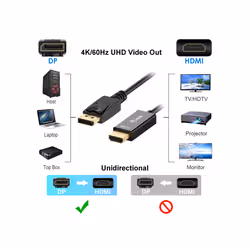 Equip DisplayPort 1.2 to HDMI Adapter Cable, 4K 60Hz, 5m - Additional view 3