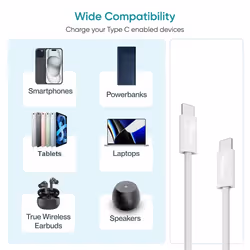 Equip USB 2.0 Cable, USB-C Male to USB-C Male, 0.3m, PD 60W, White - Additional view 4