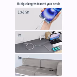 Equip USB 2.0 Cable, USB-C Male to USB-C Male, 0.3m, PD 60W, White - Additional view 6