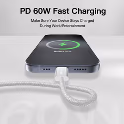 Equip USB 2.0 Cable, USB-C Male to USB-C Male, 0.3m, PD 60W, White - Additional view 8