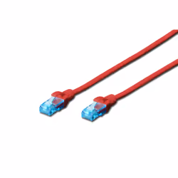 Digitus CAT 5e U/UTP patch cord, 0.5 m, Cat5e, U/UTP (UTP), RJ-45, RJ-45, Red