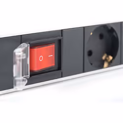 Digitus aluminum outlet strip with switch, 7 safety outlets, 2 m supply safety plug - Additional view 4