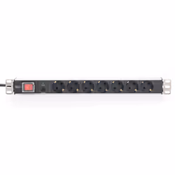 Digitus aluminum outlet strip with overload protection, 7 safety outlets, 2 m supply safety plug - Additional view 4