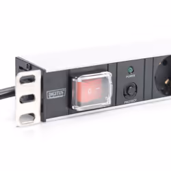 Digitus aluminum outlet strip with overload protection, 7 safety outlets, 2 m supply safety plug - Additional view 5