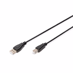 Digitus USB connection cable, 1 m, USB A, USB B, USB 2.0, Male/Male, Black