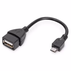 Digitus USB 2.0 Adapter / Converter, OTG, 0.2 m, USB A, USB A, USB 2.0, Black