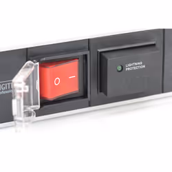 Digitus aluminum outlet strip with switch, 7 safety outlets, 2 m supply with surge protection - Additional view 5