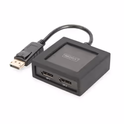 Digitus 4K DisplayPort Splitter, 1x2, DisplayPort, DisplayPort, 4096 x 2160 pixels, Black, 16 bit, 60 Hz