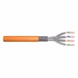 Digitus Cat.7 S/FTP installation cable, 100 m, simplex, B2ca, 100 m, Cat7, S/FTP (S-STP), Orange