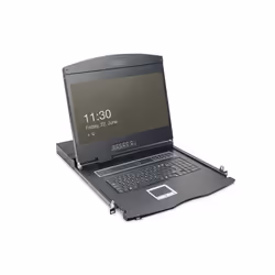 Digitus 19" LCD KVM Console, 16-Port VGA, swiss Keyboard, 48.3 cm (19"), 1366 x 768 pixels, 1000:1, TFT, 16.78 million colour ...