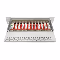 Digitus CAT 6A Patch Panel, shielded, 12-Port, 1HE, 10", grey - Additional view 4