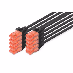 Digitus CAT 6 U/UTP patch cord - LSZH, 10 pieces, 0.5 m, Cat6, U/UTP (UTP), RJ-45, RJ-45, Black