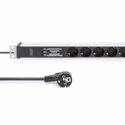 Digitus Socket strip with aluminum profile and surge protection, integrated line filter, 6 safety sockets, 2 m cable safety plug - Additional view 4