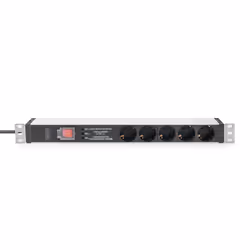 Digitus Socket strip with aluminum profile and switch, surge protection, integrated line filter, 5-way safety sockets, 2 m cable safety plug - Additional view 6