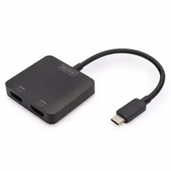 Digitus 2-Port MST Video Hub (USB-C™ -> 2x HDMI), HDMI, 2x HDMI, 3840 x 2160 pixels, Black, Acrylonitrile butadiene styrene ( ...