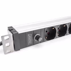 Digitus Socket strip with aluminum profile and back-up fuse, 8-way Italian output, 2 m cable IEC C14 plug - Additional view 4
