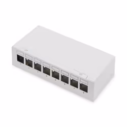 Digitus Desktop Modular Blank Patch Panel, shielded, 8-port, Grey, Steel, Wall mounting, ROHS/REACH Compliance, 86 mm, 158 mm