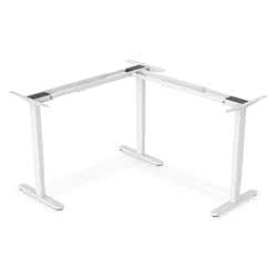 Digitus Electrically height-adjustable table frame, 90° L-shaped, triple motor, 2-step, white