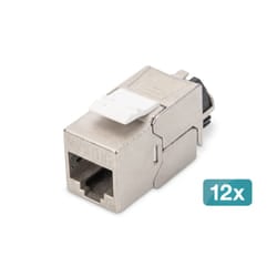 Digitus CAT 6A Keystone module, shielded with intelligent cable manager - 12 pcs.