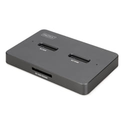 Digitus M.2 NVMe + M.2 SATA SSD docking station with SD Express card reader, USB-C™