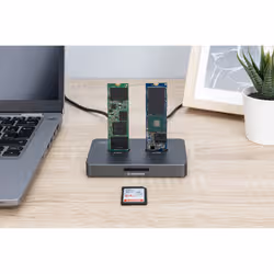 Digitus M.2 NVMe + M.2 SATA SSD docking station with SD Express card reader, USB-C™ - Additional view 2