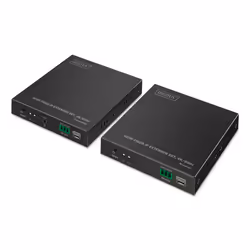 Digitus HDMI Fiber IP Extender Set, 4K/60Hz, 3840 x 2160 pixels, Transmitter & receiver, 40000 m, Wired, Black, HDCP