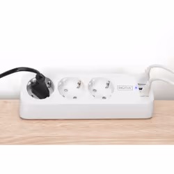 Digitus 3-way office socket strip with 2x USB-A and 1x USB-C connections, white - Additional view 4