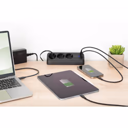 Digitus 3-way office socket strip with 2x USB-A and 1x USB-C connections, black - Additional view 7