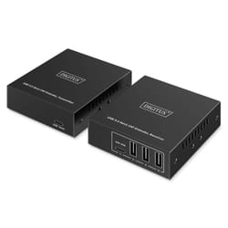 Digitus USB 3.2 Gen1 CAT Extender, 5 Gbps, 4 ports: 3x USB-A / 1x USB-C, 100m