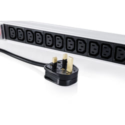 Digitus Power strip with aluminum profile, 12-outlet IEC C13, 2 m power cord with UK plug