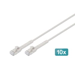 Digitus CAT 6A F-FTP bendable patch cable, copper, 1.5 m, gray, 10 pieces
