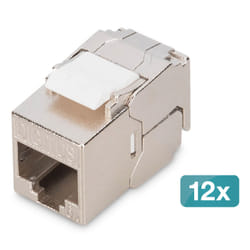 Digitus CAT 6A compact keystone module, shielded, tool-free mounting connection, 12 pcs.