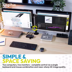 Digitus USB-C 3.0 Dual HDMI KVM Switch, 2-port, 4K60Hz, Core Line - Additional view 2