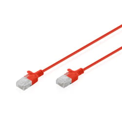 Digitus CAT 6 U-UTP Slim patch cable, 0.3 m, red