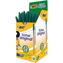 BIC Cristal Original Ballpoint Pens Medium Point (1.0 mm) â Green, Box of 50