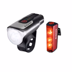 Sigma Sport Aura 80 + Blaze Set, Rear lighting + Front lighting (set), Black, IPX4, LED, Red/White, 80 lm