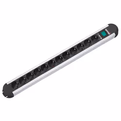 Bachmann 330.073 power extension 1.75 m 12 AC outlet(s) Indoor Aluminium, Black