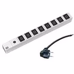 Bachmann 333.408, Basic, 1U, Black, Grey, Silver, 8 AC outlet(s), C13 coupler, 2 m