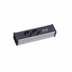 Bachmann CONI, Indoor, Type F, Aluminium, Black, 2 AC outlet(s), 217 mm