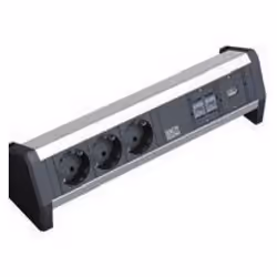 Bachmann DESK 1, Black, Grey, 3 AC outlet(s), 230 V, 16 A