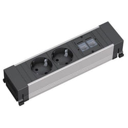 Bachmann 317.101 power extension 0.1 m 2 AC outlet(s) Black, Silver
