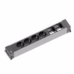 Bachmann 916.030, Aluminium, Black, 4 AC outlet(s), 350 mm