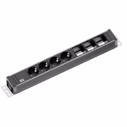 Bachmann 922.0071, 3 m, Indoor, Type F (CEE 7/4), Aluminium, Plastic, Anthracite, Silver, 4 AC outlet(s)