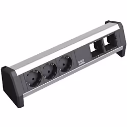 Bachmann 3x Schuko 2x GST18, Type F, Aluminium, Plastic, Black, Silver, Aluminium, Plastic, 3 AC outlet(s), 230 V