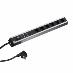 Bachmann 300.012, 2 m, Indoor, Angled, 1.5 mm², Aluminium, Black, 6 AC outlet(s)