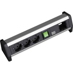 Bachmann 3x Schuko 1x GST18 power extension 3 AC outlet(s) Black, Silver